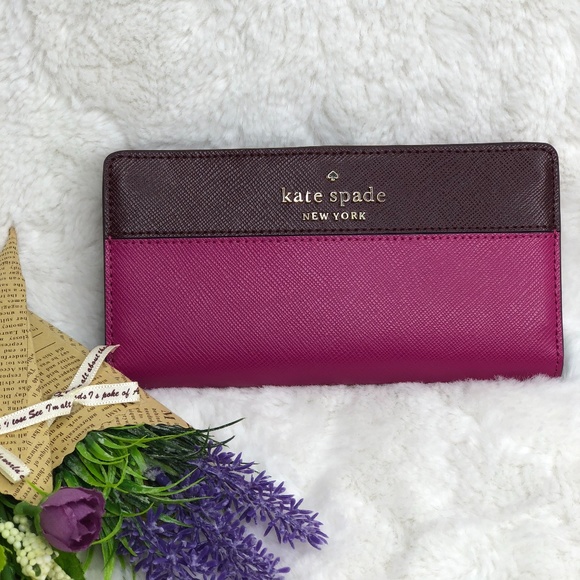 NWT KATE SPADE STACI COLORBLOCK LARGE SLIM WALLET